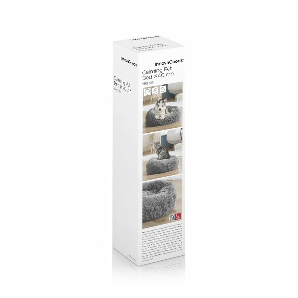 Panier Anti-stress Bepess – Gris Anthracite | Couchage Cocon Ø 60 cm