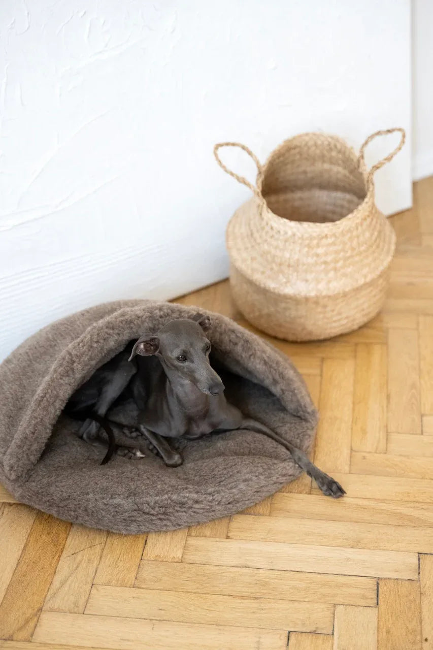 Dôme de Couchage en Laine Naturelle – Pet Cave Beige | Artisanat