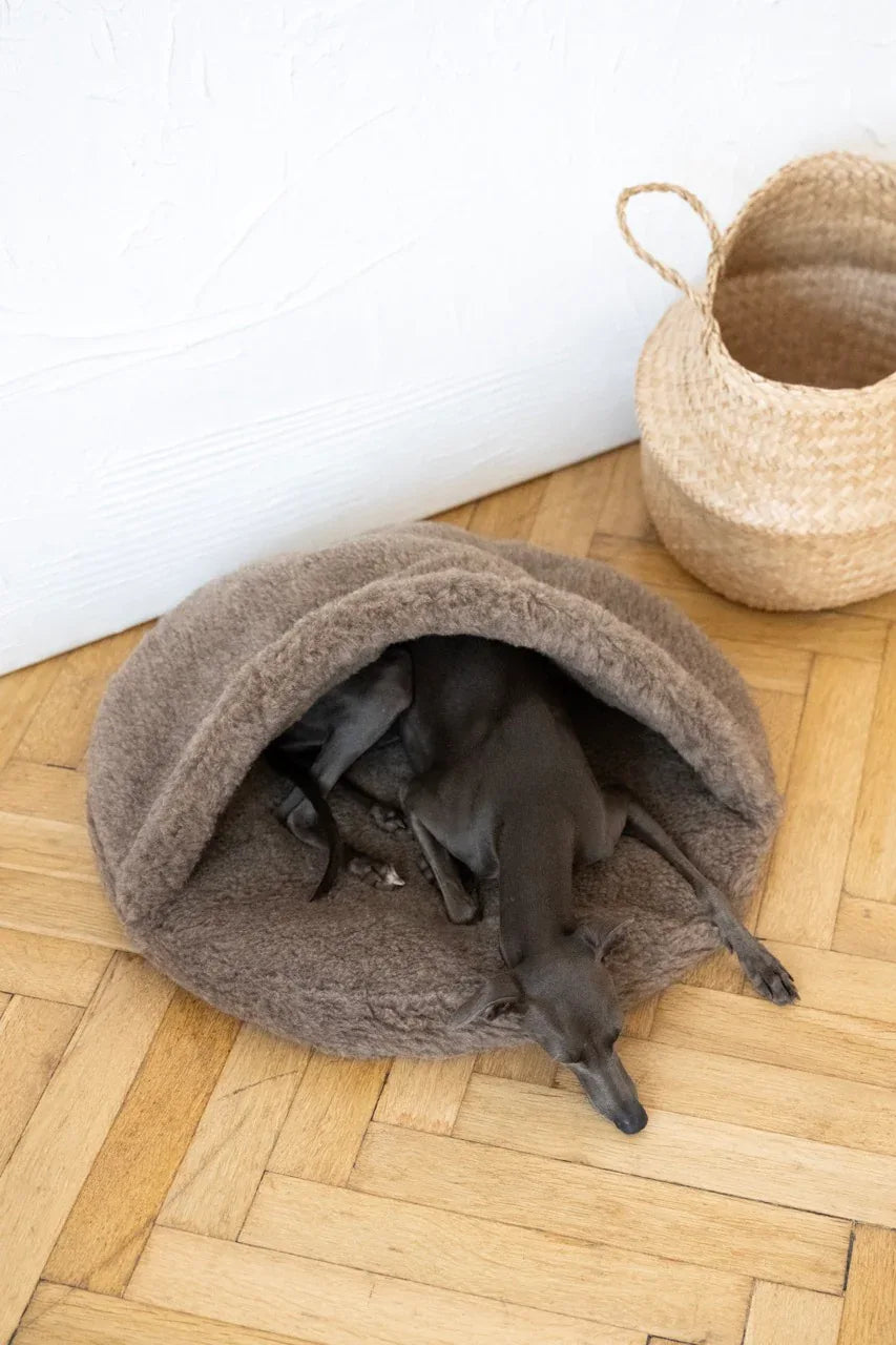 Dôme de Couchage en Laine Naturelle – Pet Cave Beige | Artisanat